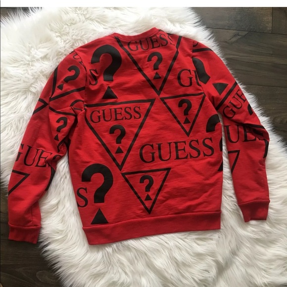 guess sweatshirt red